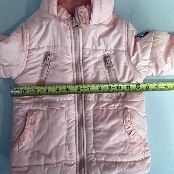 𝅺jessica Simpson Toddler Hoodie Puffer Pink Jacket 24 Months - Picture 7 of 7